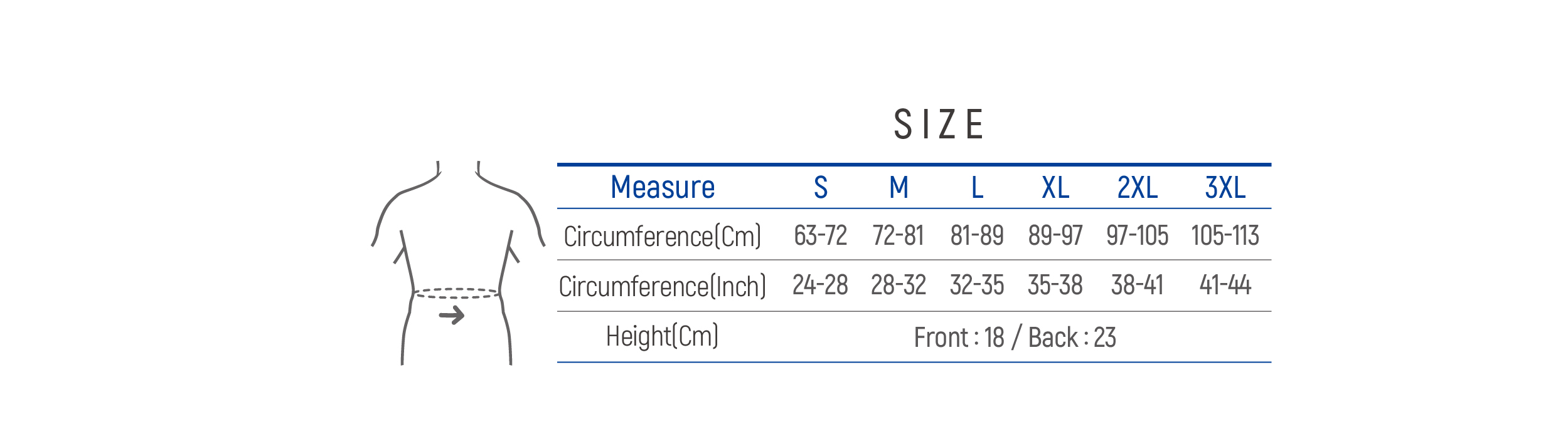 DR-B121 Size table image