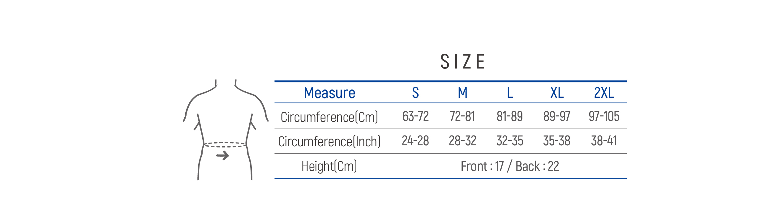 DR-B623 Size table image