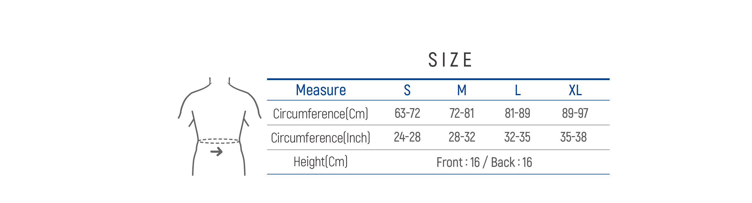 DR-B123 Size table image