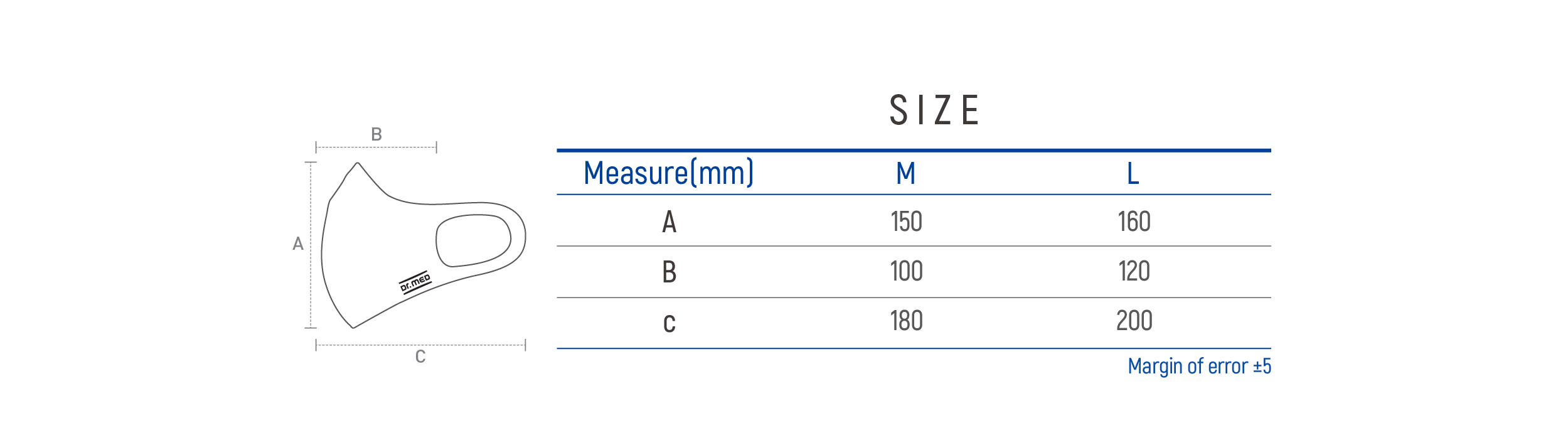 DR-M501 Size table image
