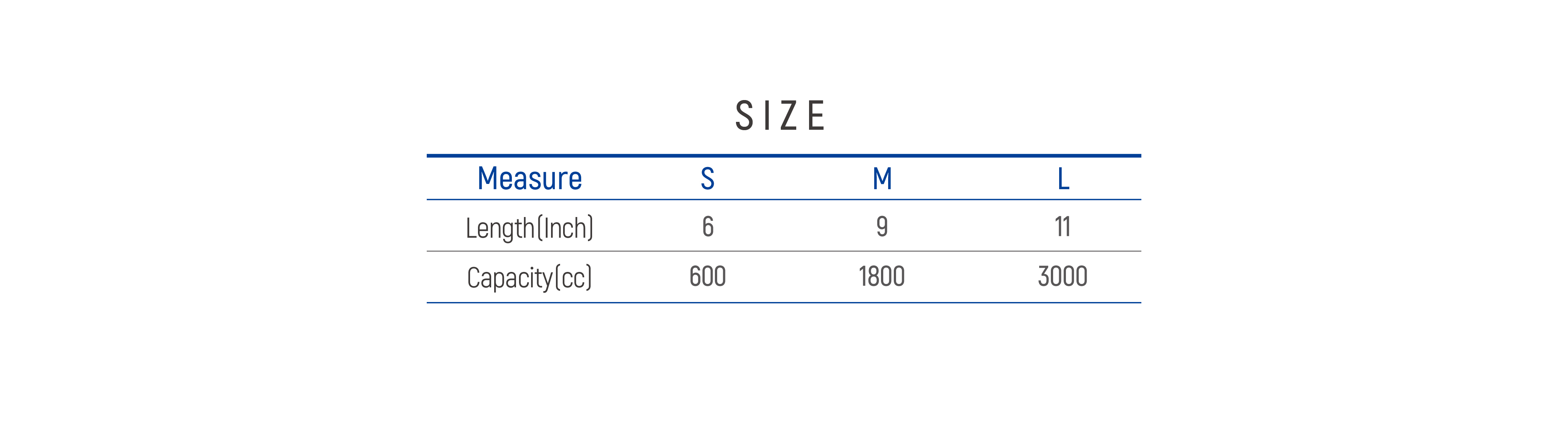 DR-IB001 Size table image
